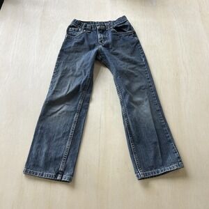 Lee Jeans Boys 10 Regular 23x23 Blue Straight Leg Denim Distressed Faded